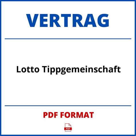 lotto tippgemeinschaft vertrag download